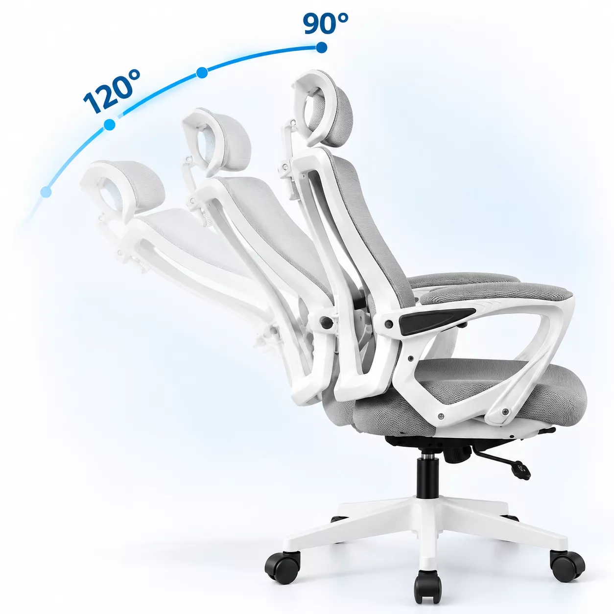 כסא מנהלים יוקרתי עם הדום נשלף דגם XP-50 צבע לבן אפור ***במכירה מוקדמת 21 ימי עסקים