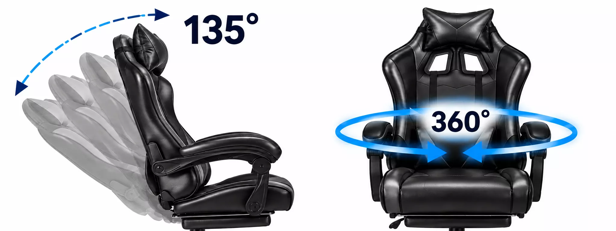 כסא גיימינג עם הדום נשלף דגם PRO14 צבע שחור מתצוגה ועודפים