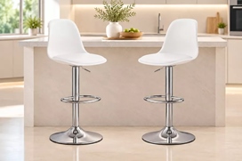 זוג כסאות בר ELEGANT צבע לבן ***במכירה מוקדמת 30 ימי עסקים newdeal