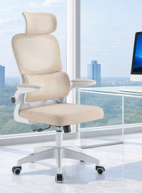 כסא מנהלים עם משענת גב וידיות מתכווננות דגם XP-40 צבע בז' לבן במכירה מוקדמת 14 ימי עסקים newdeal