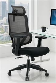 כסא מנהלים גבוה עם כרית תמיכה וידיות מתכווננות דגם XP-8 מתצוגה ועודפים newdeal