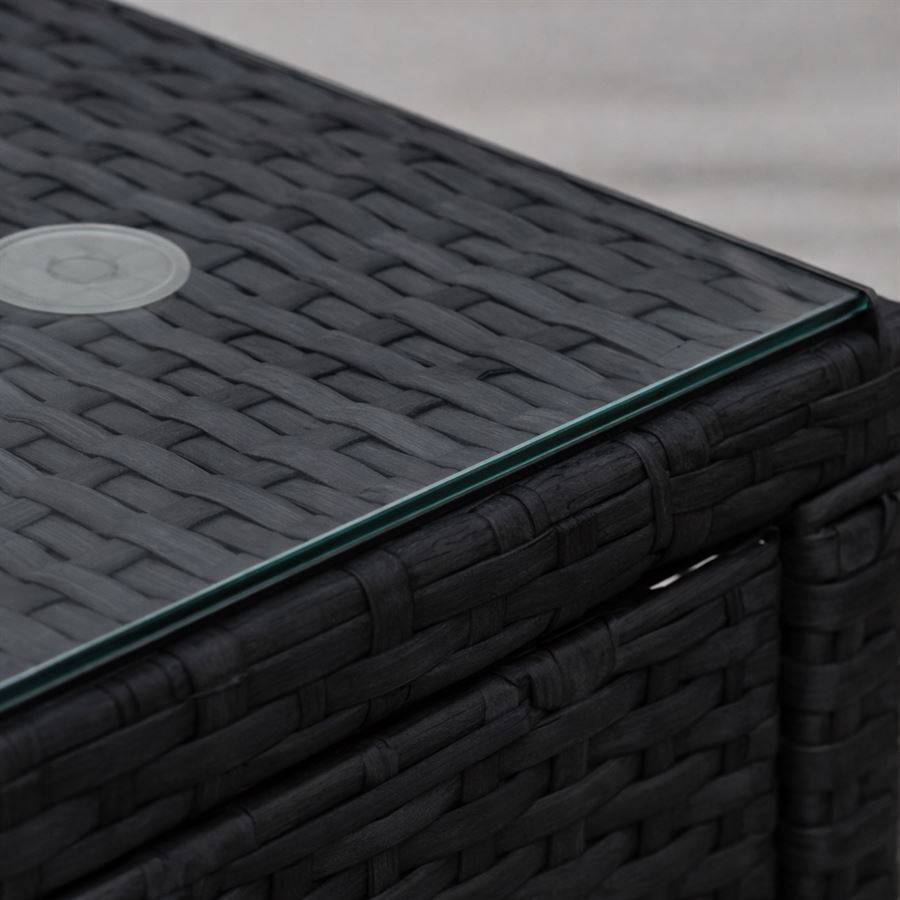 מערכת ישיבה פינתית לחצר דגם SANTA MONICA צבע שחור במכירה מוקדמת 21 ימי עסקים