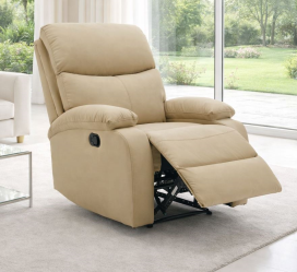 כורסת טלוויזיה מרופדת עם ריקליינר דגם Austin צבע בז' כהה ***במכירה מוקדמת 30 ימי עסקים newdeal