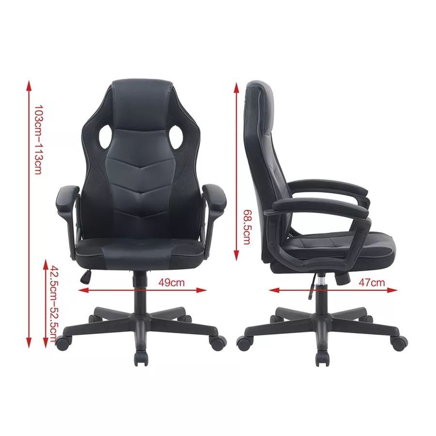 כסא גיימינג דגם Gamer צבע שחור מתצוגה ועודפים