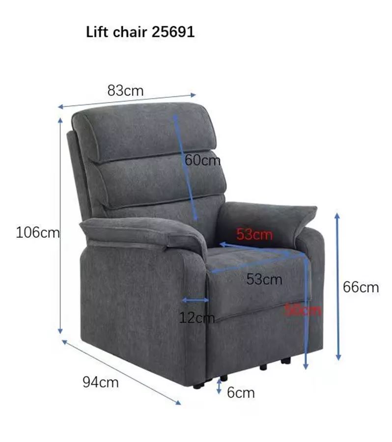כורסת קימה חשמלית COMFY EASY LIFT צבע אפור כהה ***במכירה מוקדמת 30 ימי עסקים