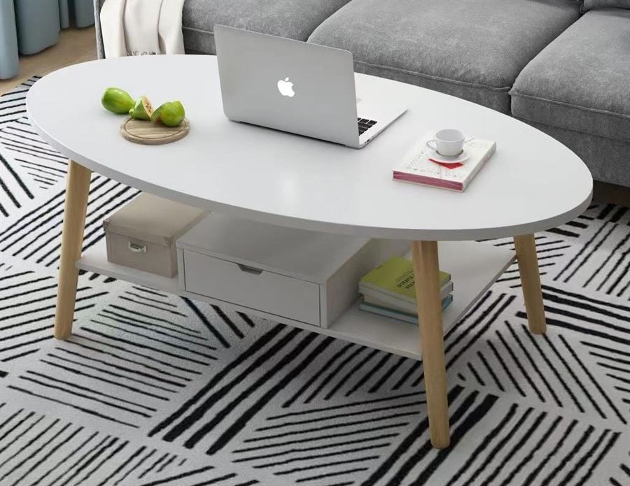 שולחן אירוח אלגנטי עם מקום אחסון דגם Miles צבע לבן מתצוגה ועודפים ***באיסוף עצמי בלבד