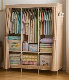 ארונית אחסון לבגדים ונעליים עם כיסוי בד במכירה מוקדמת 21 ימי עסקים newdeal