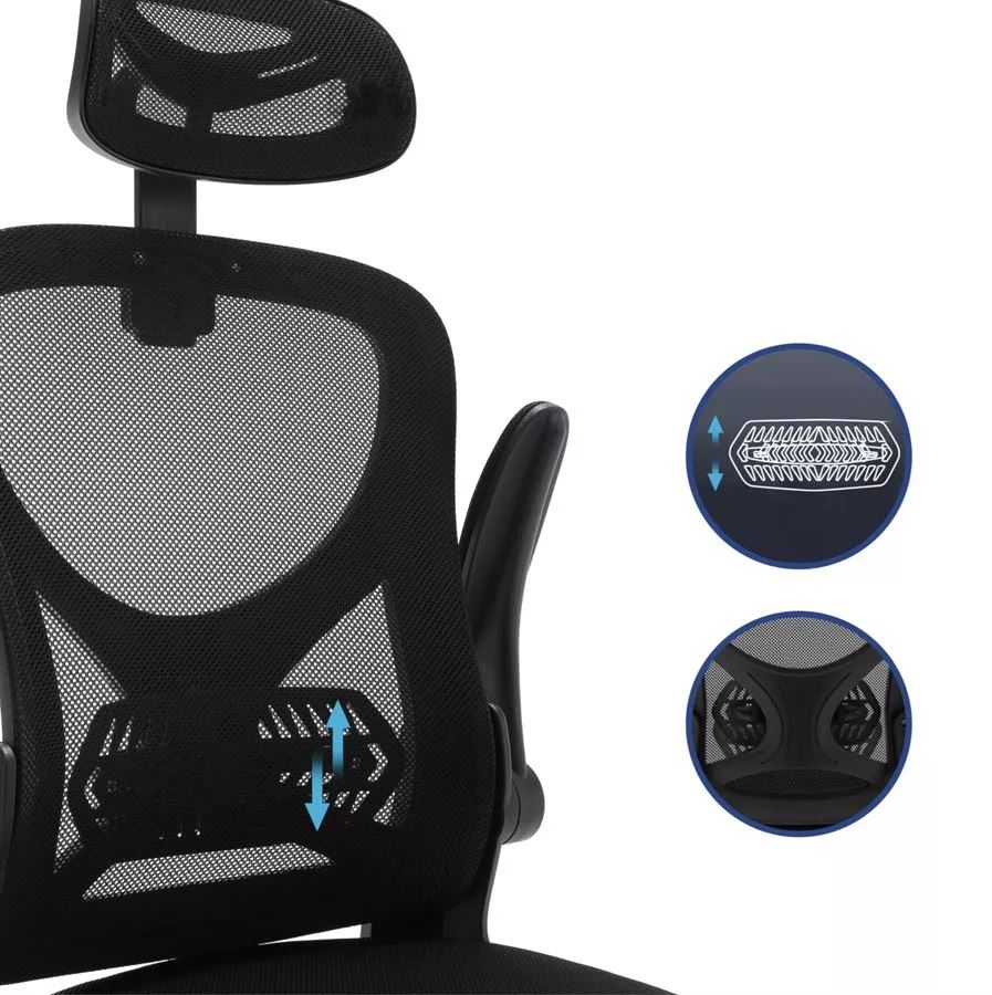 כיסא מנהלים יוקרתי דגם HI-TECH עם ידיות מתכווננות ומשענת ראש במכירה מוקדמת 21 ימי עסקים