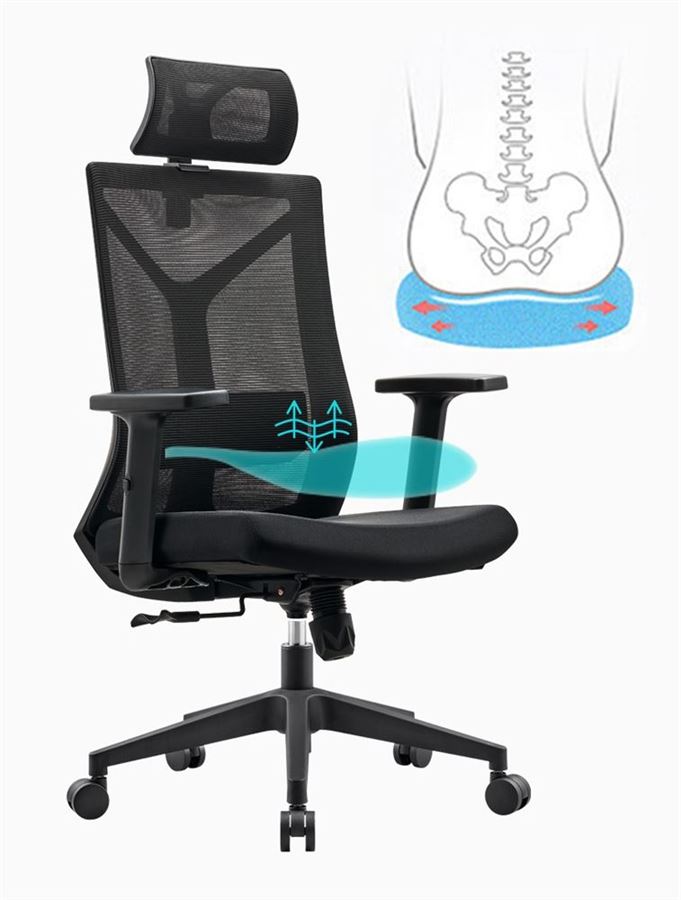 כסא מנהלים עם ידיות מתכווננות ומשענת ראש דגם XP-7 מתצוגה ועודפים