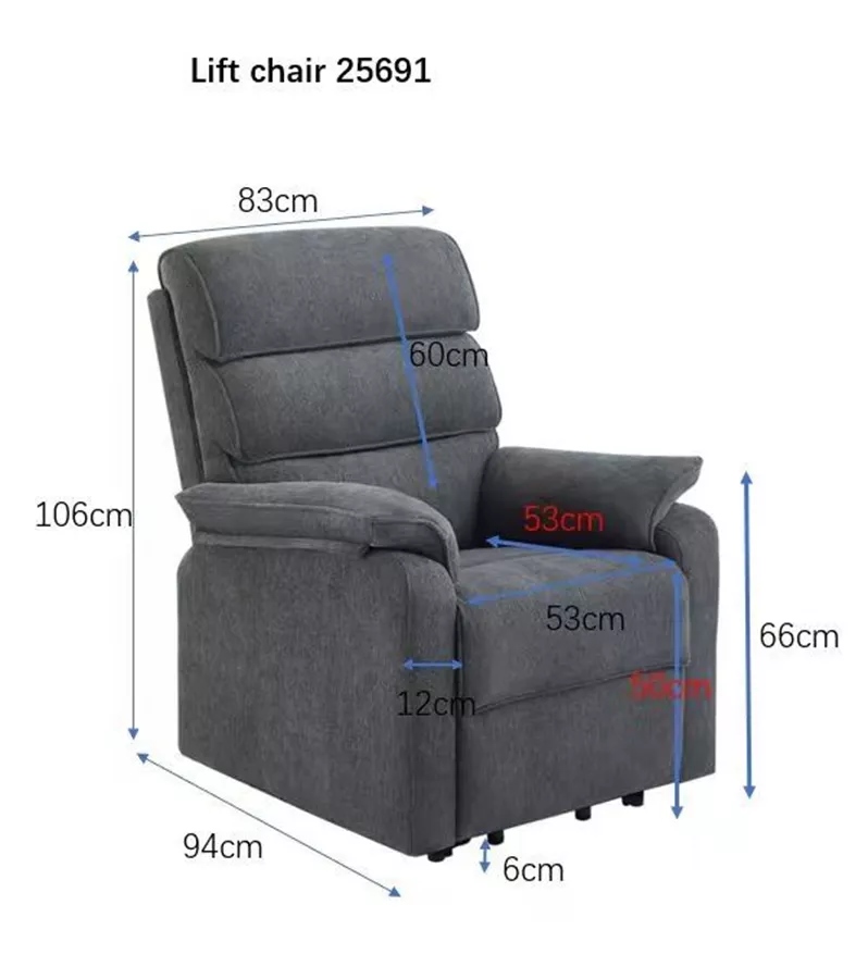 כורסת קימה חשמלית COMFY EASY LIFT צבע אפור בהיר מתצוגה ועודפים