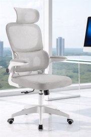 כסא מנהלים עם משענת גב וידיות מתכווננות דגם XP-40 צבע אפור לבן במכירה מוקדמת 14 ימי עסקים newdeal