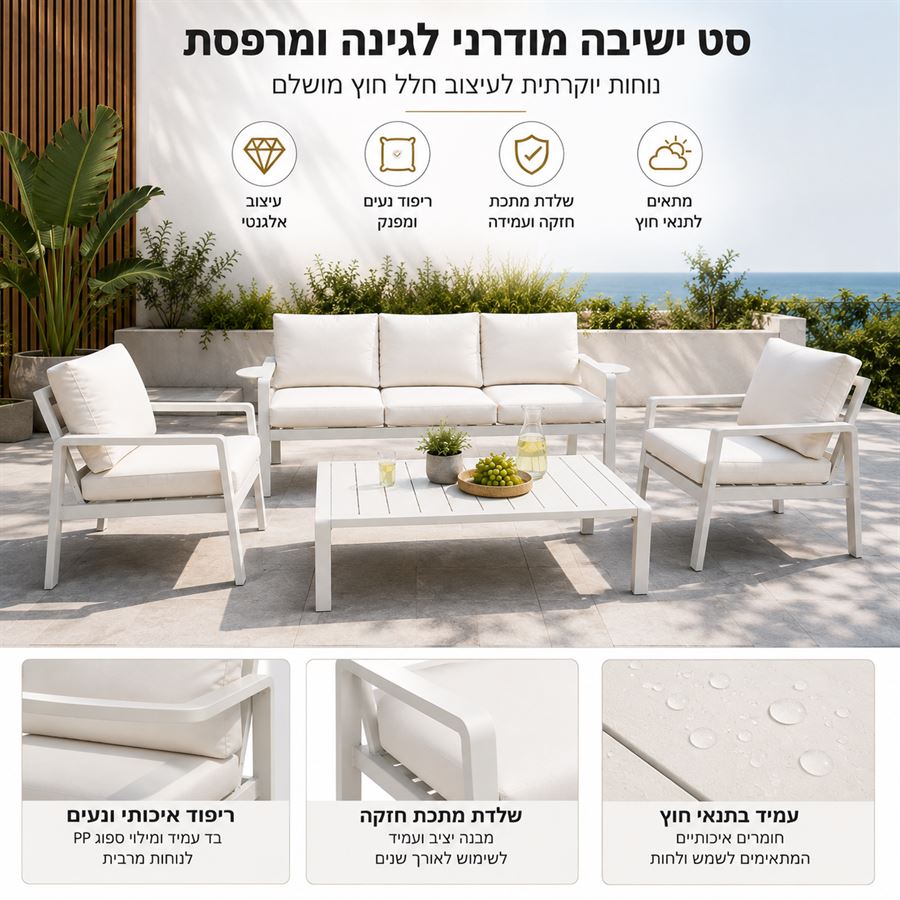 מערכת ישיבה יוקרתית לחצר דגם ASTORIA ***במכירה מוקדמת 21 ימי עסקים