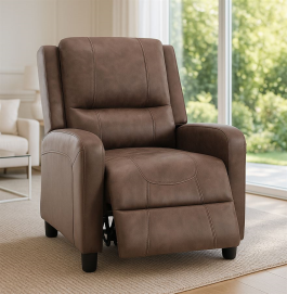 כורסת טלוויזיה עם ריקליינר דגם Hamilton צבע חום כהה מתצוגה ועודפים newdeal