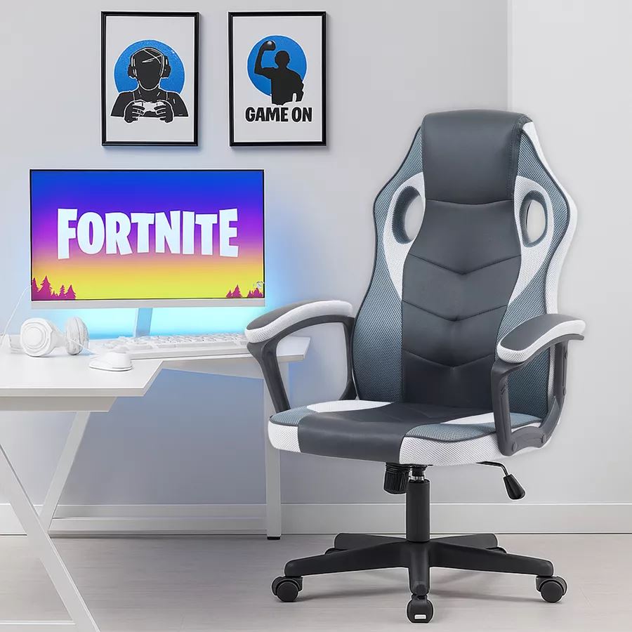 כסא גיימינג דגם Gamer צבע שחור לבן