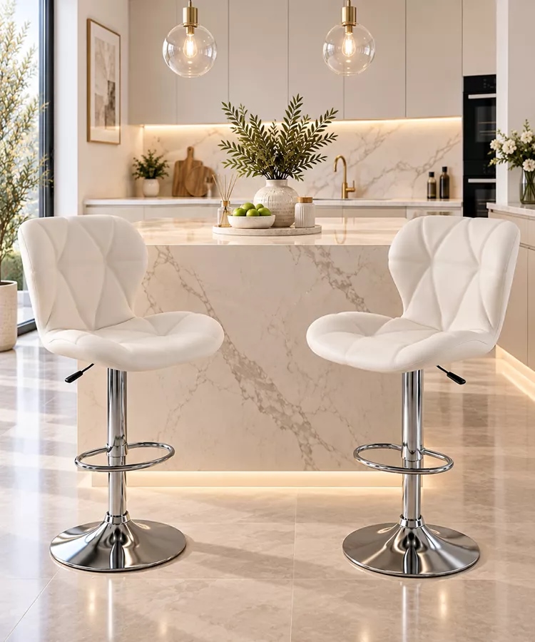 זוג כסאות בר EXLLUSIVE צבע לבן ***במכירה מוקדמת 30 ימי עסקים