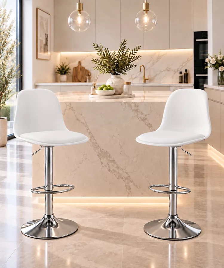 זוג כסאות בר ELEGANT צבע לבן ***במכירה מוקדמת 30 ימי עסקים