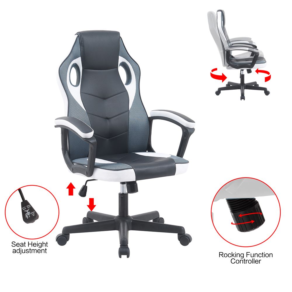 כסא גיימינג במכירה מוקדמת 21 ימי עסקים דגם Gamer צבע שחור לבן
