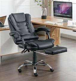 כסא מנהלים מרופד דגם MARVIN עם הדום נשלף צבע שחור מתצוגה ועודפים newdeal