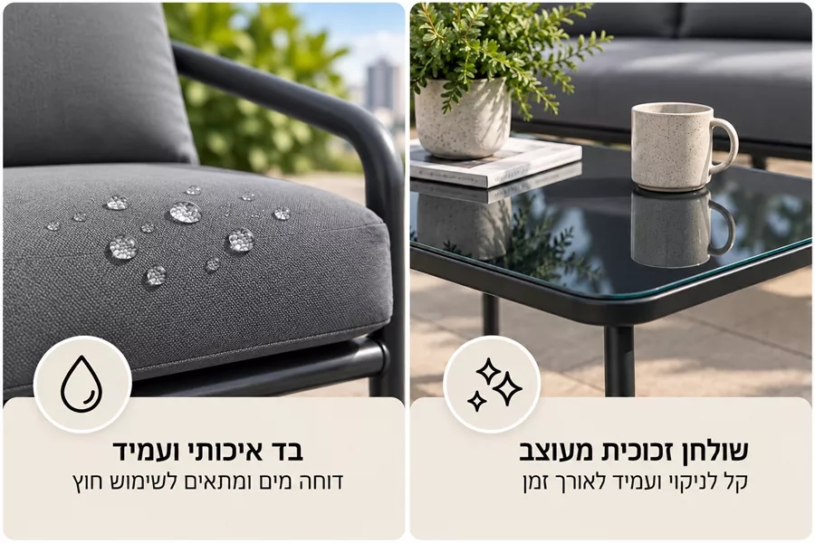 מערכת ישיבה לחצר כולל שולחן תואם דגם Granada במכירה מוקדמת 21 ימי עסקים