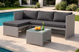 מערכת ישיבה פינתית לחצר דגם PHLIADELPHIA צבע אפור במכירה מוקדמת 45 ימי עסקים newdeal