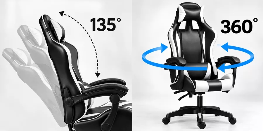 כסא גיימינג איכותי NINJA EXREME דגם PRO4 עם גב גבוה בצבע שחור ולבן ***במכירה מוקדמת 21 ימי עסקים