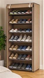 ארונית נעליים 7 קומות עם כיסוי בד במכירה מוקדמת 21 ימי עסקים newdeal
