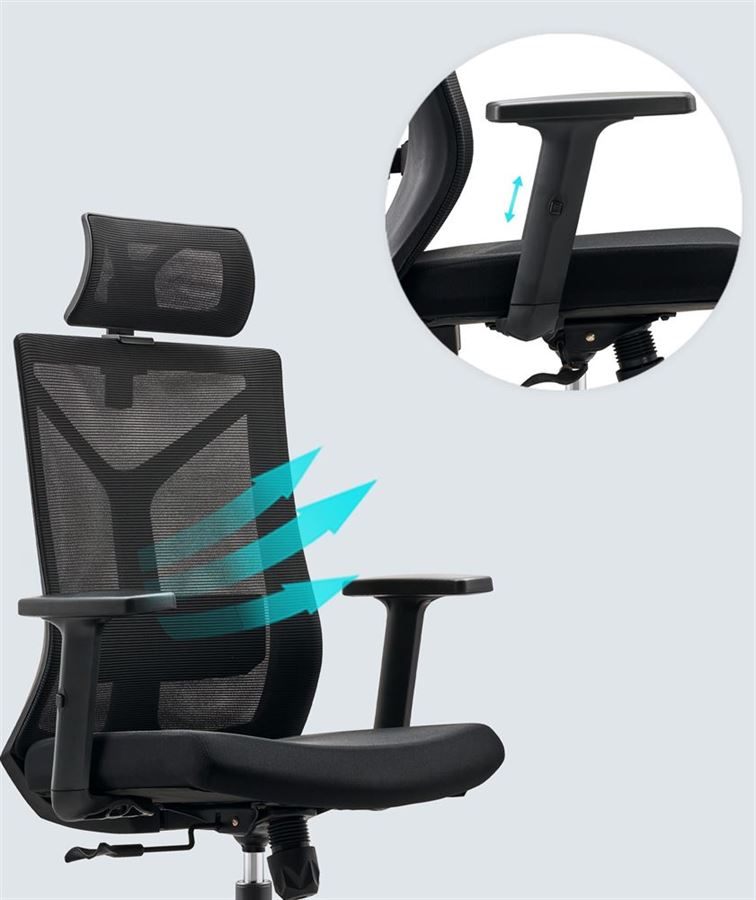 כסא מנהלים עם ידיות מתכווננות ומשענת ראש דגם XP-7 מתצוגה ועודפים