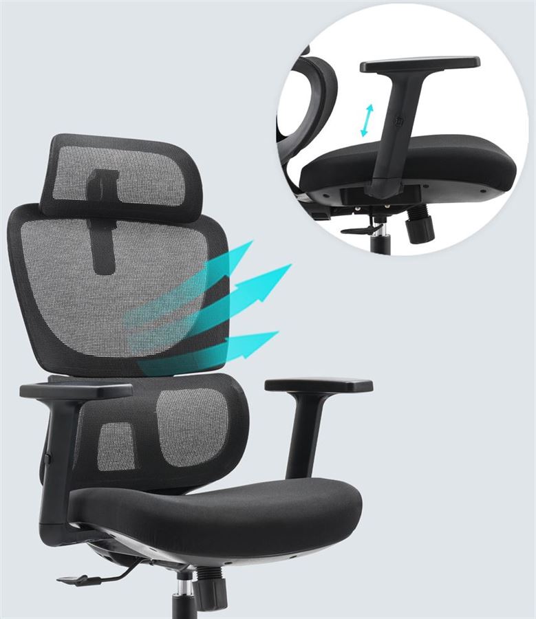 כסא מנהלים עם כרית תמיכה וידיות מתכווננות דגם XP-10 מתצוגה ועודפים