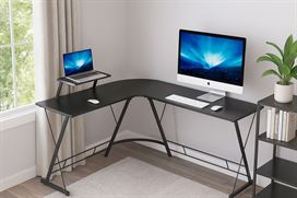 עמדת מחשב פינתית רחבה דגם DYNAMIC צבע שחור מתצוגה ועודפים newdeal