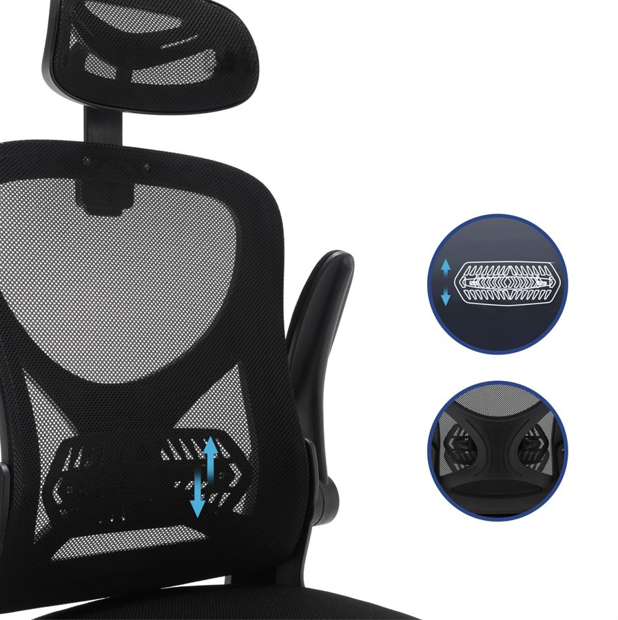 כיסא מנהלים יוקרתי דגם HI-TECH עם ידיות מתכווננות ומשענת ראש במכירה מוקדמת 21 ימי עסקים