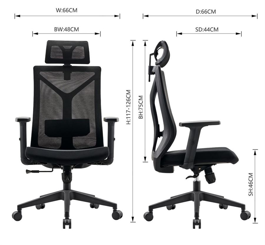 כסא מנהלים עם ידיות מתכווננות ומשענת ראש דגם XP-7 מתצוגה ועודפים