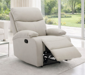 כורסת טלוויזיה מרופדת עם ריקליינר דגם Austin צבע אפור בז' ***במכירה מוקדמת 30 ימי עסקים newdeal