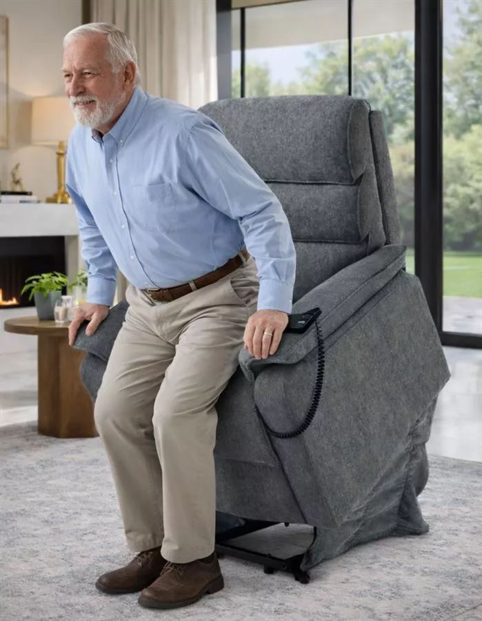 כורסת קימה חשמלית COMFY EASY LIFT צבע אפור כהה ***במכירה מוקדמת 30 ימי עסקים