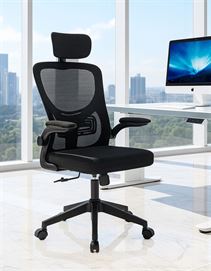 כסא מנהלים עם ידיות מתכווננות ומשענת ראש דגם XP-32 צבע שחור מתצוגה ועודפים newdeal
