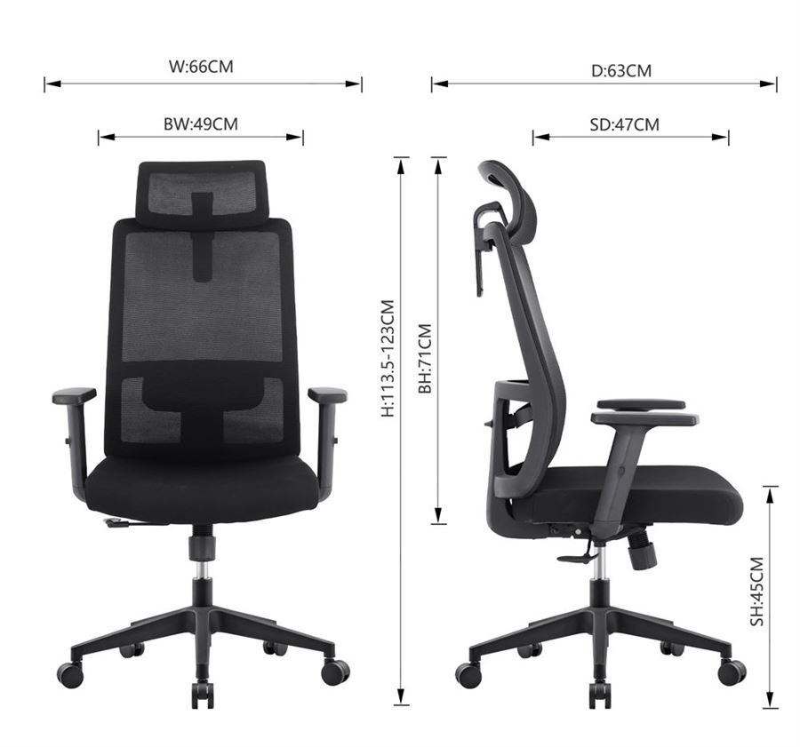 כסא מנהלים גבוה עם ידיות מתכווננות דגם XP-5 מתצוגה ועודפים